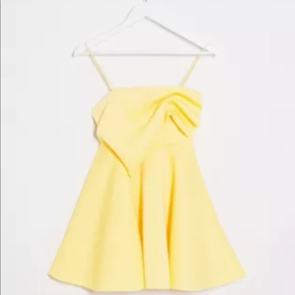 ASOS Petite cami skater mini dress in lemon
